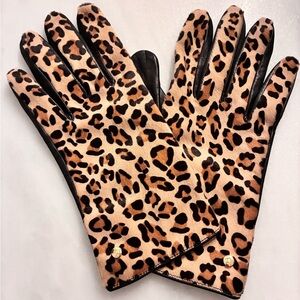 Kate Spade Black leather leopard calf hair women XL NWOT